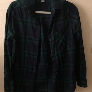 Green plaid shirt